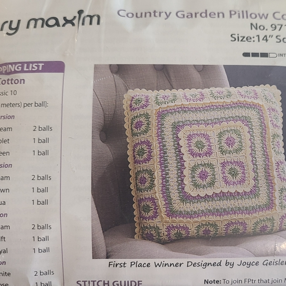 Mary Maxim Crochet Kit Pillow Cover Crocheting
